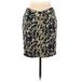 MICHAEL Michael Kors Casual Skirt: Yellow Animal Print Bottoms - Women's Size 10 Petite - Print Wash