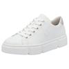 Plateausneaker RIEKER, Damen, Gr. 39, weiß, Lederimitat, sportlich, Schuhe, in monochromer Optik, Freizeitschuh, Halbschuh, Schnürschuh, Topseller