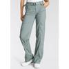 Cargohose KANGAROOS, Damen, Gr. 32 (XS), N-Gr, grün (khaki, grau), Web, Obermaterial: 50% Baumwolle, 46% Polyamid, 4% Elasthan, unifarben, kontrastfarbene Details, casual, bequem bodenlang, Hosen, mit besonderem Taschen-Design