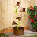 Winston Porter Metal Cala Lily Water Fountain | 32 H x 11 W x 11 D in | Wayfair BF032D6EAB38412DBFD33FB35F046187