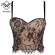 Corset en dentelle florale pour femme soutien-gorge long bustier extérieur corsage gothique