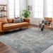 Alina 2' x 2'11" Traditional Natural Gray/Ink/Smoke/Multi Brown/Dark Gray/Slate/Black/Charcoal/Light Beige/Blue/Slate Blue/Peach Area Rug - Hauteloom