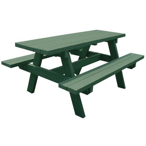 Table Bancs Parc Livrée Pré-monté Vert - À Sceller - Manutan Expert