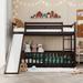 Twin Over Twin Bunk Bed with Convertible Slide and Ladder, Solid Wood Bunkbed Frame with Full-Length Guardrail