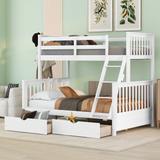 Twin Over Twin Bunk Bed Wood Bed with Roof, Window, Slide, Ladder
