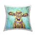 Stupell Vivid Blue Country Calf Cattle Printed Throw Pillow Design by Jen Seeley