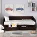 Twin Size Wooden Daybed with Trundle & 2 Storage Drawers, Extendable Bed Sofa Bed for Bedroom Living Room, No Box Spring Needed