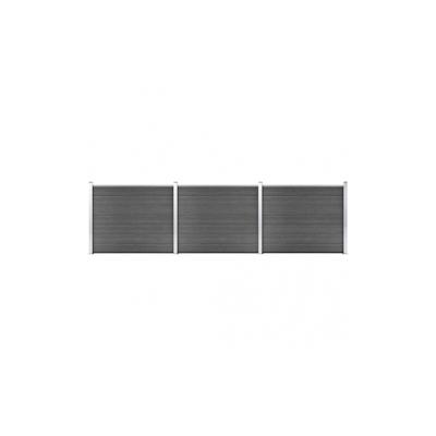 vidaXL Zaunelement Set WPC : Farbe - Schwarz, Größe - 526 x 146 cm Image