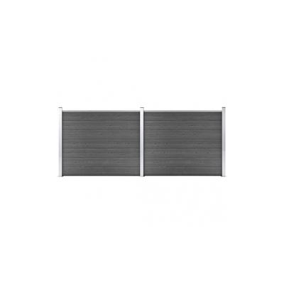 vidaXL Zaunelement Set WPC : Farbe - Schwarz, Größe - 353 x 146 cm Image