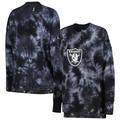 Women's MSX by Michael Strahan Black Las Vegas Raiders Bailey Tie-Dye Pullover Sweatshirt