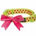 Highlighter Green Velvety Heart Flocking Dog Collar, Medium