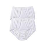 Plus Size Women's Cotton Spandex Lace Detail Brief 2-Pack by Comfort Choice in White Pack (Size 16)