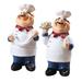 2Pcs Home Decor kitchen counter Resin Chef Figurines Ornament Decoration Craft