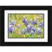 Wilson Emily M. 32x23 Black Ornate Wood Framed with Double Matting Museum Art Print Titled - Llano-Texas-USA-Indian Paintbrush and Bluebonnet wildflowers in the Texas Hill Country