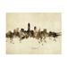 Michael Tompsett Cleveland Ohio Skyline Vintage Canvas Art