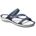 Badepantolette CROCS "Swiftwater Sandal" Gr. 42, blau (navy weiß) Damen Schuhe Strandschuhe