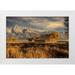 Jones Adam 32x23 White Modern Wood Framed Museum Art Print Titled - Moulton barn at sunrise and Teton Range-Grand Teton National Park-Wyoming