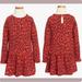 Kate Spade Dresses | Kate Spade Red & Burgundy Animal Print Drop Waist Girls Dress Size 6 | Color: Brown/Red | Size: 6g