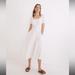 Madewell Dresses | Nwt Madewell White Peasant Sophia Midi Dress Seersucker Check Elastic Waist | Color: White | Size: Xxs