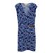 Michael Kors Dresses | Michael Kors Womens Faux Wrap Tie Dye Dress Faux Leather Buckle Modern Small | Color: Blue | Size: S