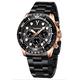 findtime Men's Watches Dress Watch for Men Chronograph Calendar Quartz Analog Watch Luminous Secondhand Waterproof Wristwatches with Stainless Steel Strap Black Gold