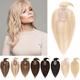 S-noilite Hair Toppers for Thinning Hair Women Real Hair with Bangs, Human Hair Extensions With Fringe Clip in Toupee Silk Base Hair Pieces 130% Density (8 Inch, 18/613 Ash Blonde Mix Bleach Blonde)