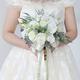 Fouriding Wedding Bouquet Vintage Style White Rose Bride Bridal Artificial Bouquet Bridesmaid Wedding Decoration Bouquets