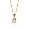 MIORE 0.20 carat Diamond Necklace for Women, Solitaire Necklace in 14 carat 585 Yellow Gold 45 cm chain with 4 prong pendant delivered in jewellery box