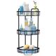 Duwee Corner Shower Caddy Shelf 3 Tier, Wall Mounted Countertop Shower Caddy Organiser, Aluminum Rustproof Shower Caddy for Shower Toilet Dorm Kitchen,Black