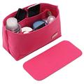 Doxo Purse Organizer Insert & Base Shaper 2pc Set, Felt Handbag & Tote Bag Fit LV Speedy 35 Nererfull MM More(L-Rose)