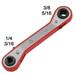 FAIOIN Refrigeration Ratchet Wrench Conditioning Service Wrench 4 Different Sizes - 1/4 x 3/16 Square x 3/8 x 5/16 Square