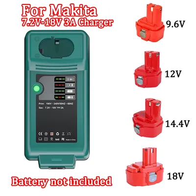 Chargeur de batterie pour Makita 7.2V 9.6V 12V 14.4V 18V NI-laissée Ni-CD DC1804 DC1414T