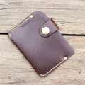Porte-cartes en cuir véritable fait à la main de luxe pour hommes carte ID Horder manchon en cuir
