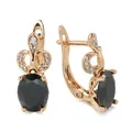 Kinel – boucles d'oreilles en or Rose pour femmes bijoux de luxe couronne en Zircon naturel noir