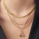 Ins Vintage En Laiton 26 Lettres Collier Pour Femmes Bol Bouclées Fondre Initiale A-Z Lettre