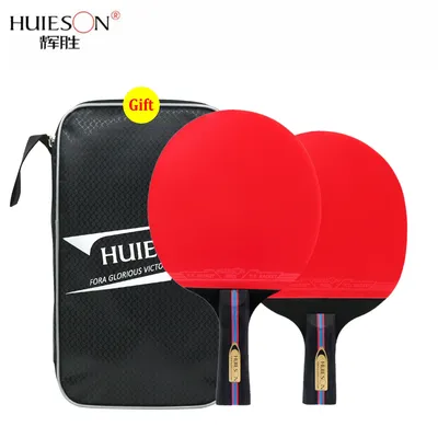 Huieson-Raquette de tennis de table professionnelle 2 pièces/ensemble avec étui gratuit