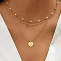 Chaîne de cou en perles pour femmes collier multicouche Kpop couleur or Goth ras du cou