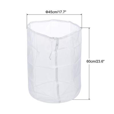 100 Mesh Paint Filter Bag 17.7" Dia Nylon Strainer with Drawstring 2Pcs - White