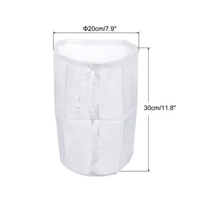 100 Mesh Paint Filter Bag 7.9" Dia Nylon Strainer with Drawstring for Filtering - White