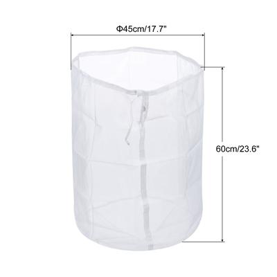 160 Mesh Paint Filter Bag 17.7" Dia Nylon Strainer with Drawstring for Filtering - White