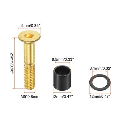 0.98" Skateboard Hardware Kit Mounting Screws Nuts Washers Bearings