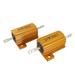 2 Pcs Aluminum Clad Wire Wound Resistors 25W 30 Ohm - Gold Tone