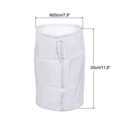 200 Mesh Paint Filter Bag 7.9" Dia Nylon Strainer with Drawstring for Filtering - White