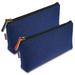 Pencil Bag Pen Case Felt Students Stationery Pouch Zipper Bag for Pens Pencils Highlighters Gel Pen Markers Eraser and Other School Supplies -2 Pack Small Navy
