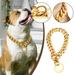 LASHALL PET Stainless Steel Golden Pitbull Pet Large Dog Chain Pet Chain Collar