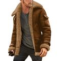 JDEFEG Men S Flannel Jackets Men Plus Size Winter Coat Lapel Collar Long Sleeve Padded Leather Jacket Vintage Thicken Coat Sheepskin Jacket Tail Flannel Shirts for Men Green M