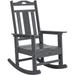 NALONE Outdoor Rocking Chair All Weather Resistant Rocking Chair for Porch and Garden Lawn HDPE Material Oversized Patio Rocker Chair(Gray)