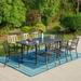 Sophia & William 9 Pieces Metal Outdoor Patio Dining Set with Extendable Table - Black