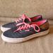 Levi's Shoes | Levi's Denim Canvas Shoes Sneakers Size 6 1/2 Blue Neon Pink | Color: Blue/Pink | Size: 6.5