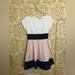 Kate Spade Dresses | Kate Spade Fiorella Color Block Dress White Blush Navy Blue Black Woven. Size 2 | Color: Pink/White | Size: 2